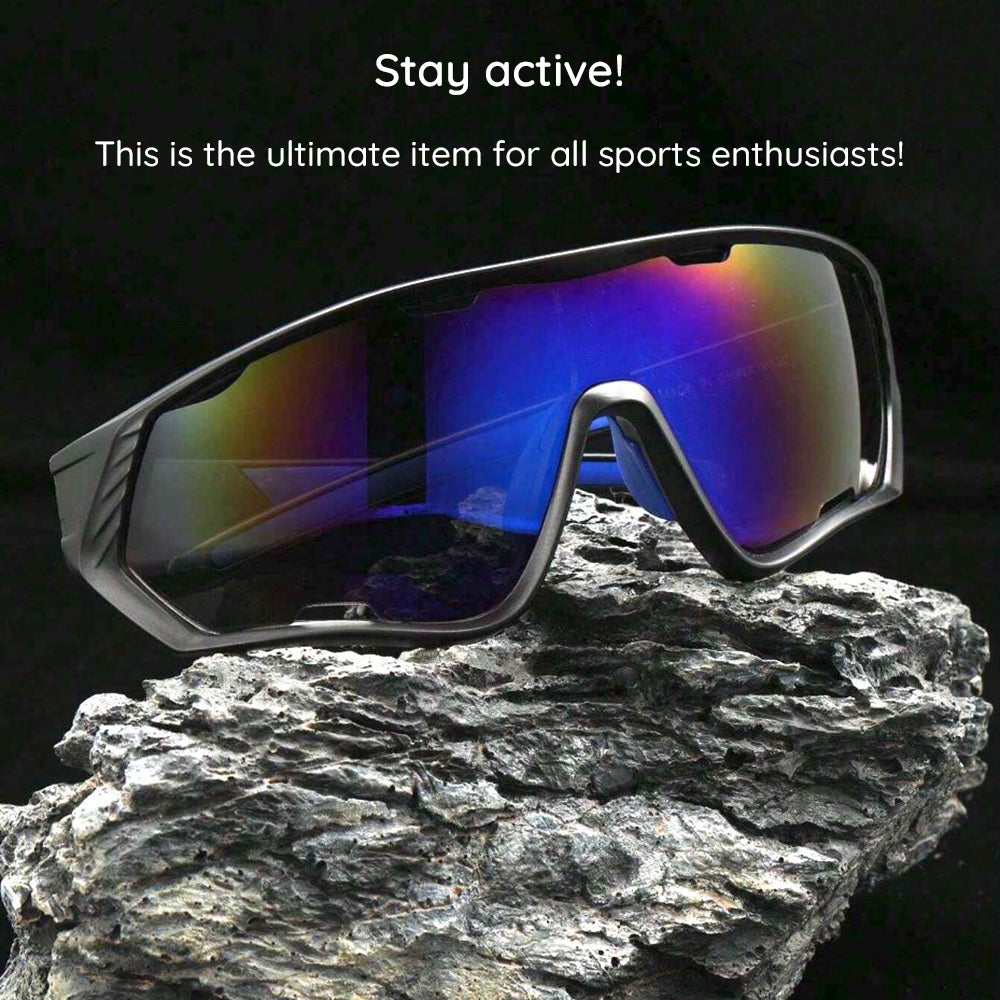 Unisex Techsuit 9330 Cycling Glasses, Black Red Orange