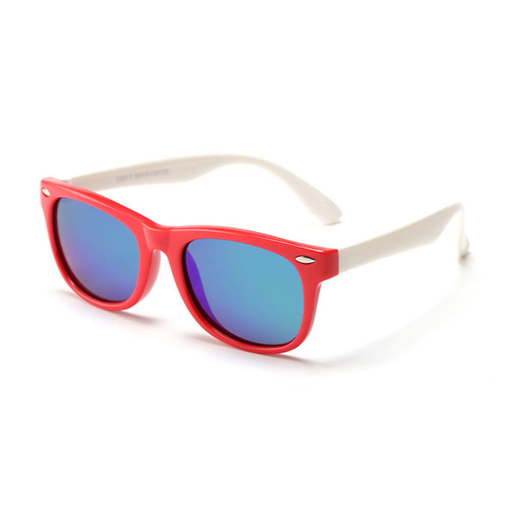 Techsuit D802 Kids Sunglasses, Polarized, UV Protection, Red White Green