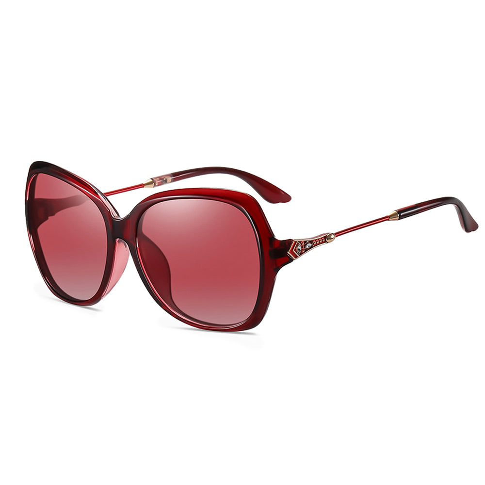 Techsuit 8881 Women's Sunglasses, Polarized, UV Protection, Red
