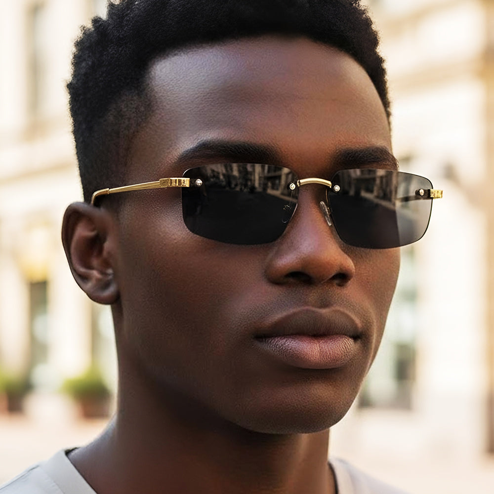 Unisex Techsuit S098 Sunglasses, Gold Light Brown
