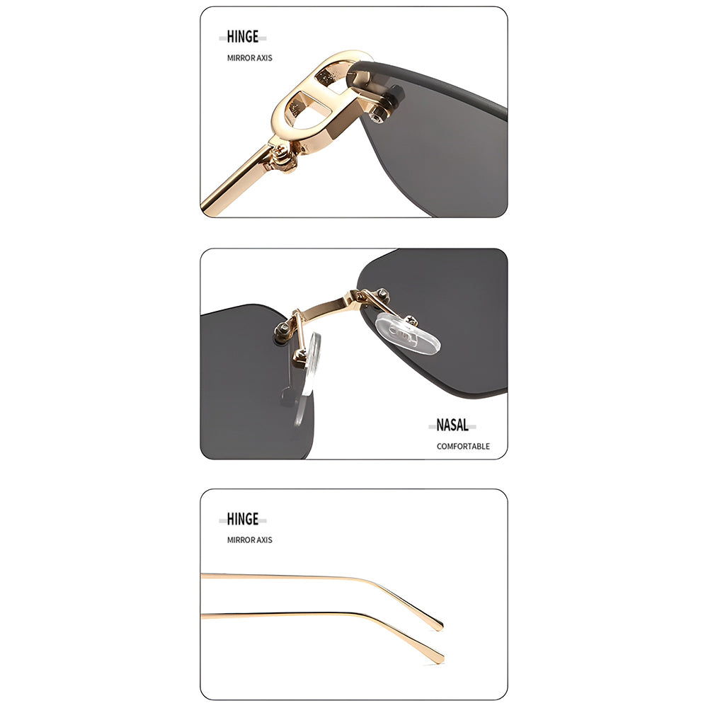 Unisex Techsuit S098 Sunglasses, Gold Black
