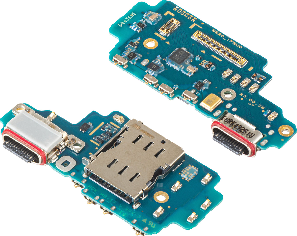 Charging Connector Board - Microphone - SIM Reader Module Samsung Galaxy S24 Ultra S928, Service Pack GH96-16497A