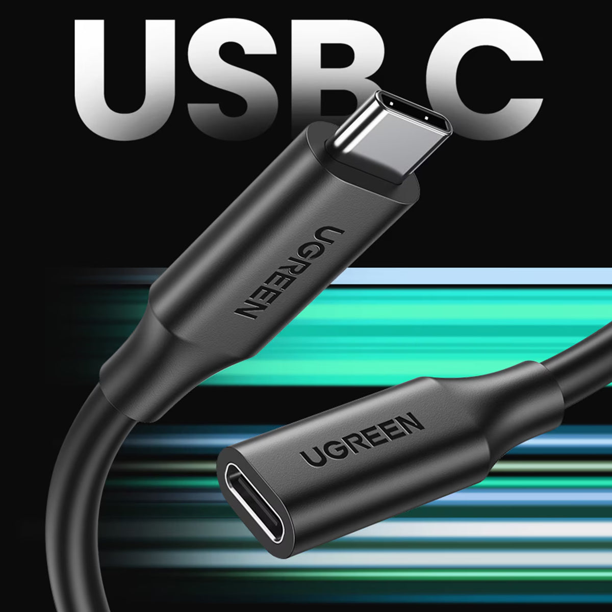 Παράταση USB-C UGREEN US353, 1m, Μαύρο