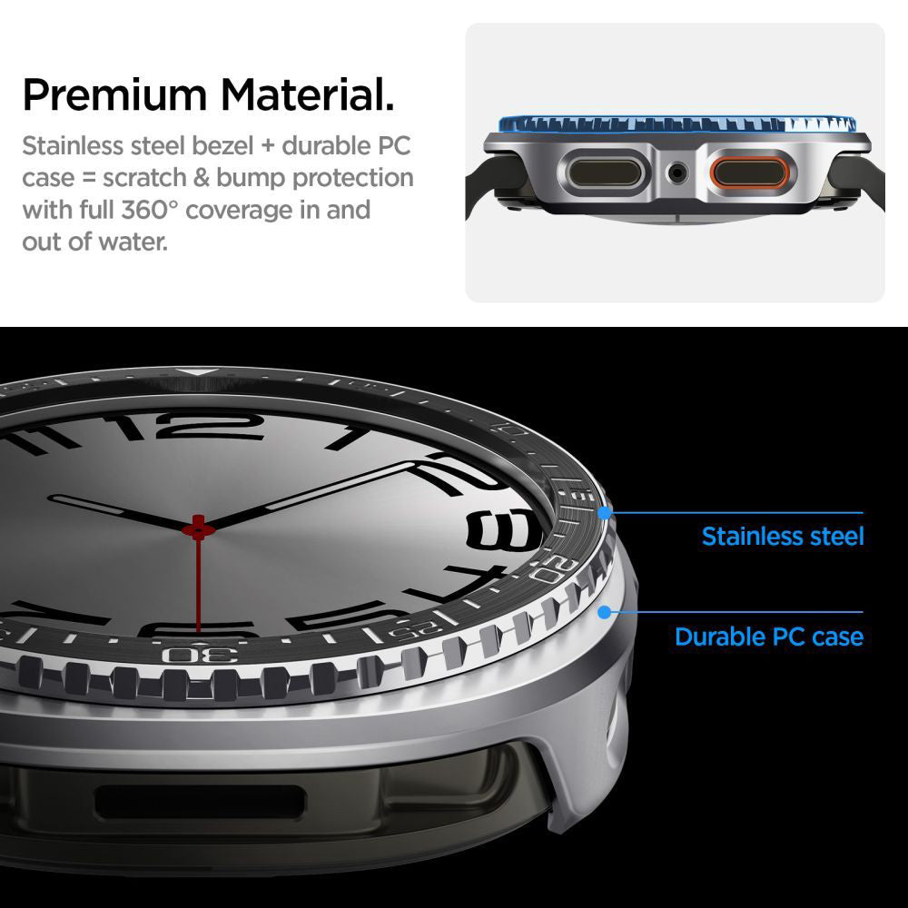 Spigen Tune Pro Diver Protective Frame for Samsung Galaxy Watch9 / Watch8 44mm, Black ACS10010