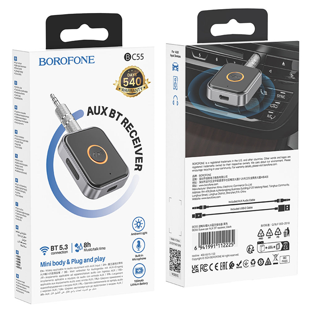 Δέκτης Bluetooth Borofone BC55 Suave, Μαύρος