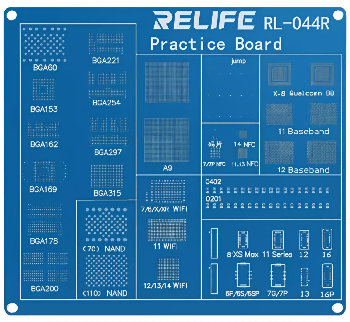 Πλακέτα εξάσκησης εργασίας BGA Relife RL-044R για τη σειρά Apple iPhone