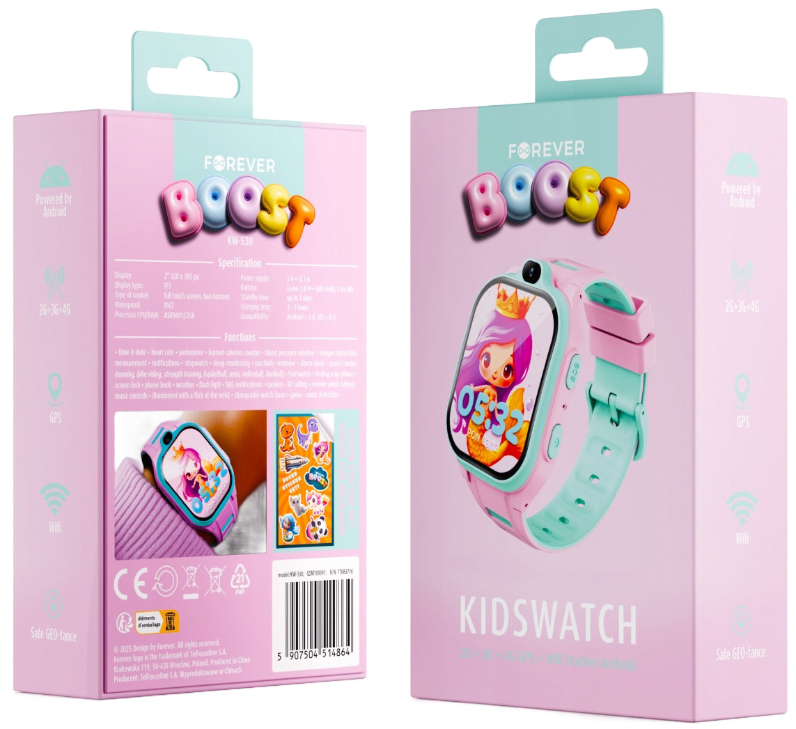 Έξυπνο ρολόι Forever Kids Boost KW-530 Call, Ροζ