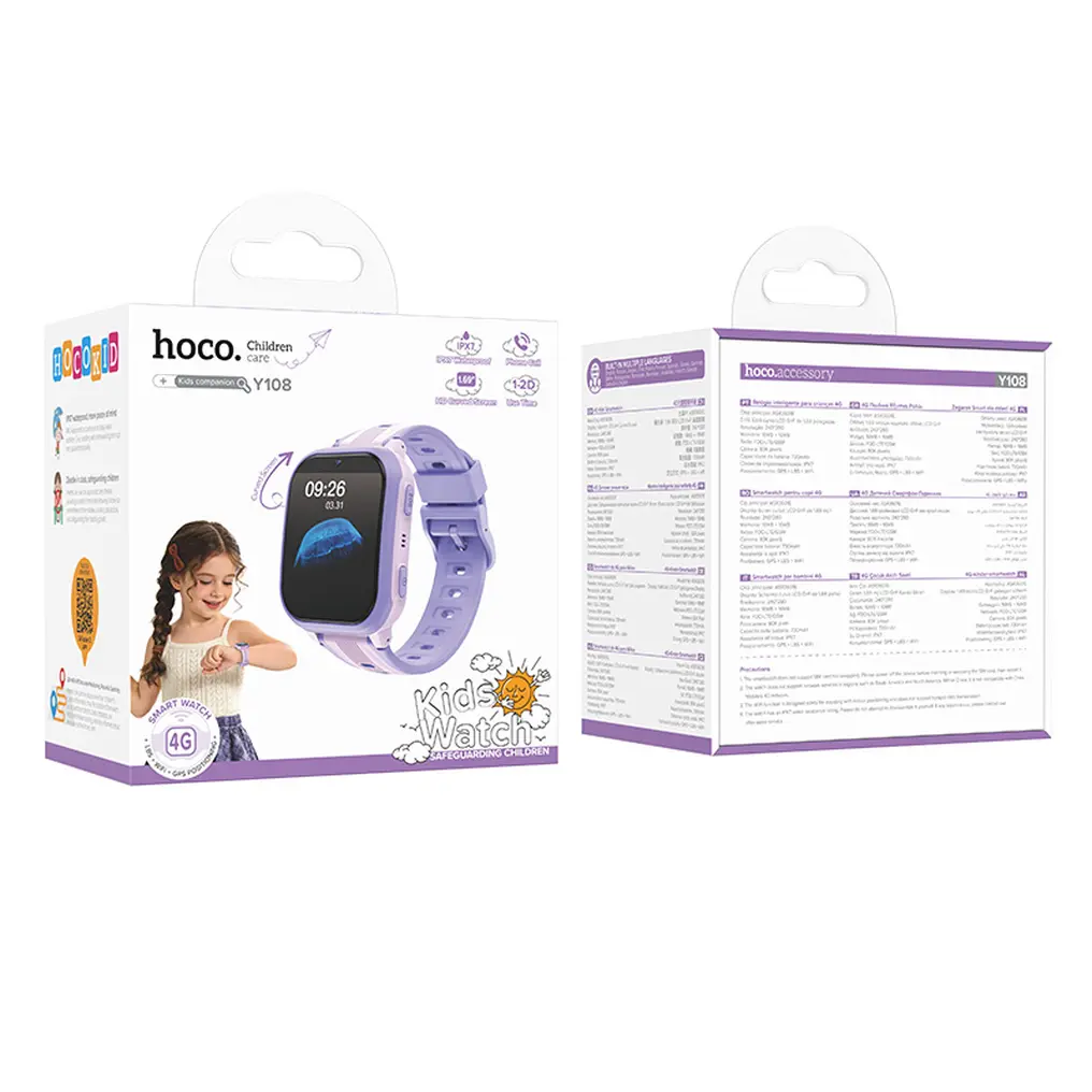 Smartwatch HOCO Y108 Kids Call, Μωβ