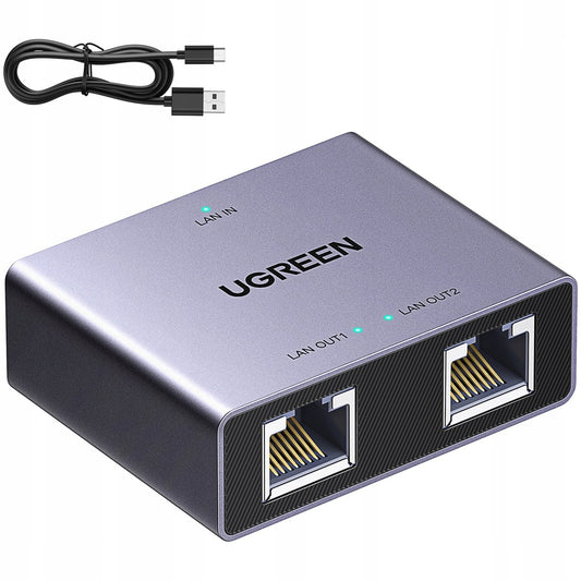 UGREEN NW301 Network Splitter, RJ45 - 2 x RJ45, Gray