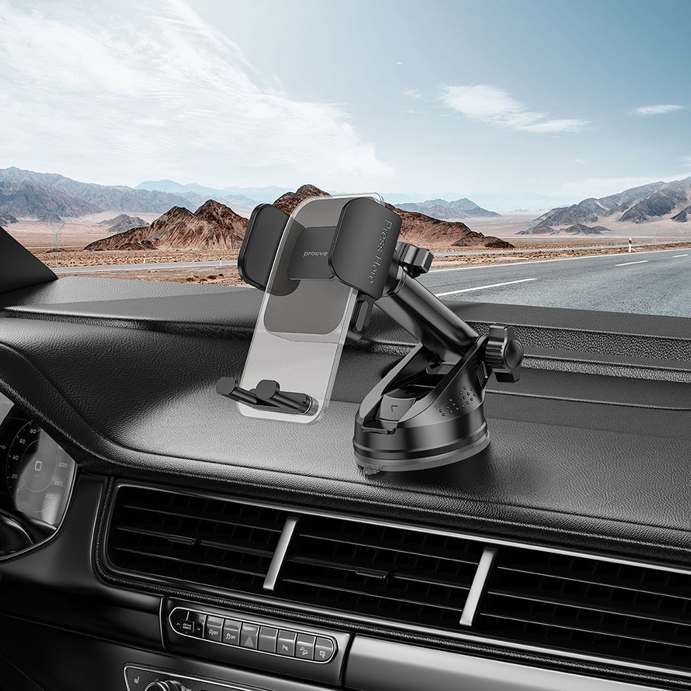 Proove Crystal Clamp Plus Dash Car Holder, 4.7inch - 6.9inch, Black CHCSP0000001