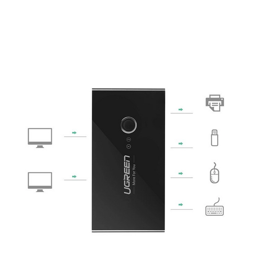 Switch USB UGREEN US216 (30768) Two Sharing Box New Version, 4 x USB-A 3.0, Black