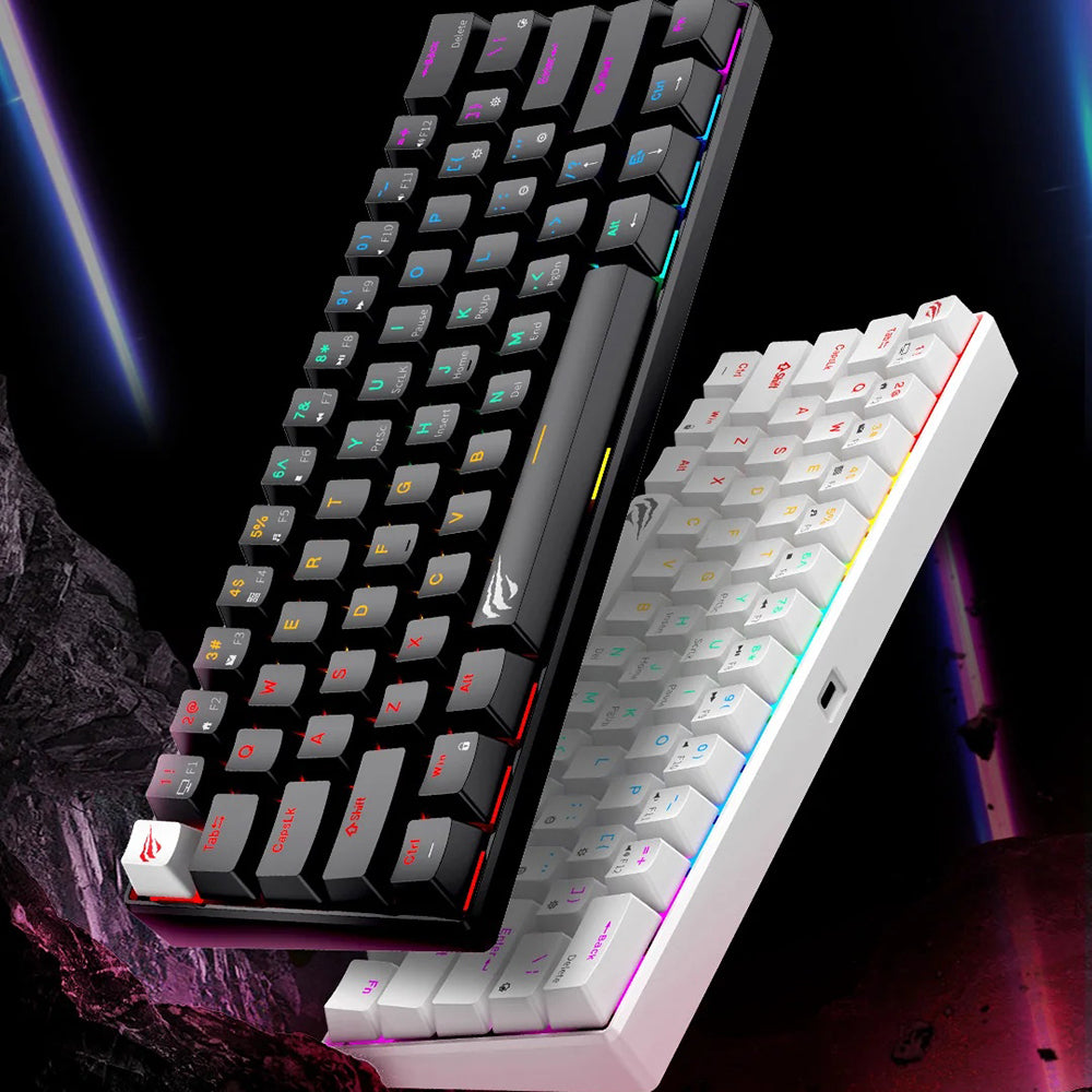 Ενσύρματο Gaming Πληκτρολόγιο USB HAVIT KB903L, RGB, 1.8μ, Διάφανο Λευκό