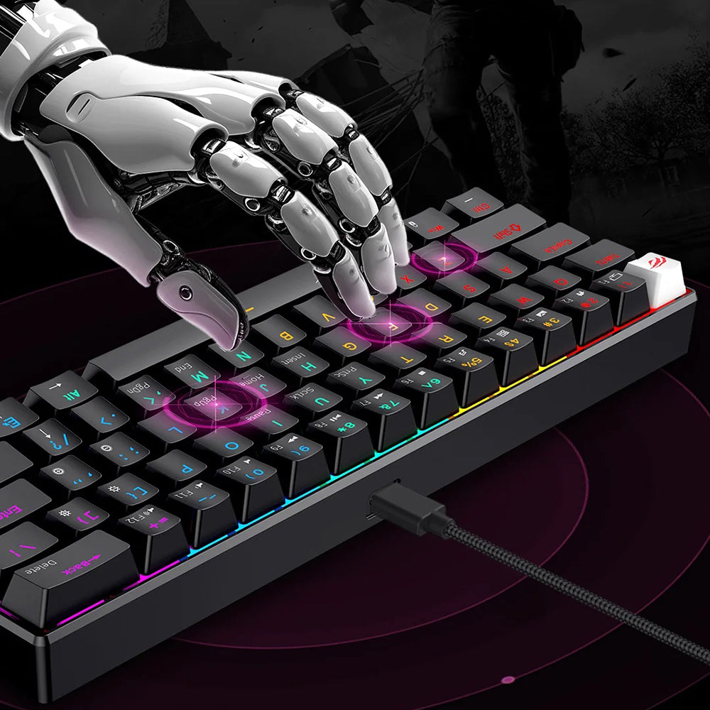 Ενσύρματο Gaming Πληκτρολόγιο USB HAVIT KB903L, RGB, 1.8μ, Διάφανο Λευκό