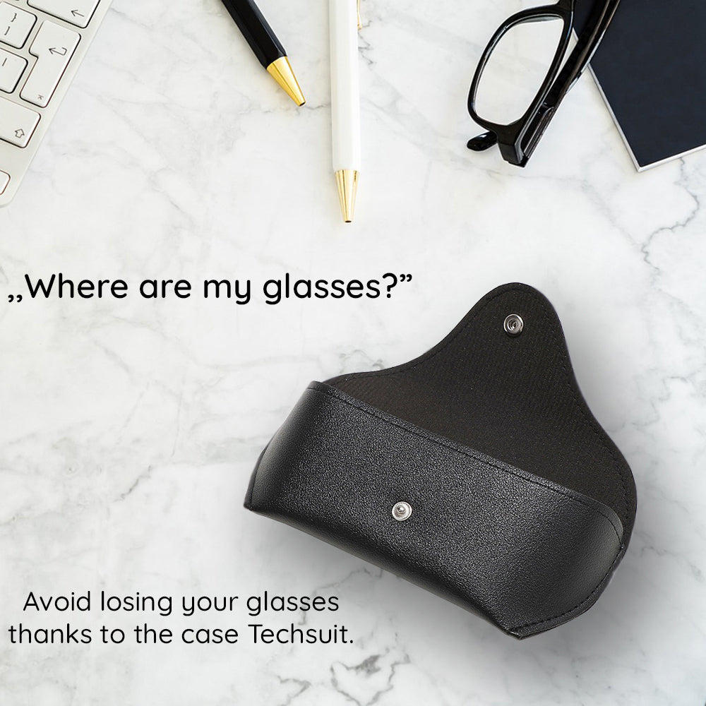 Techsuit ETPU1 Glasses Case, 167mm x 70mm x 40mm, Black