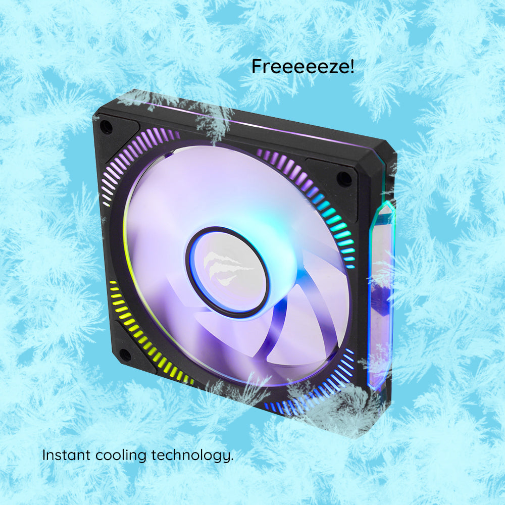 Ανεμιστήρας HAVIT F2096, RGB, 1800RPM, 30dB, 3W, Μαύρος