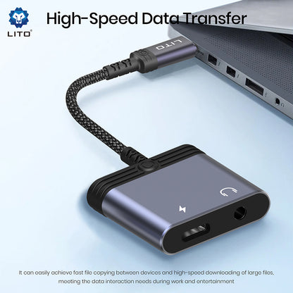 Αντάπτορας Ήχου Lightning - Lightning / 3.5mm Lito LA04L, Μαύρο