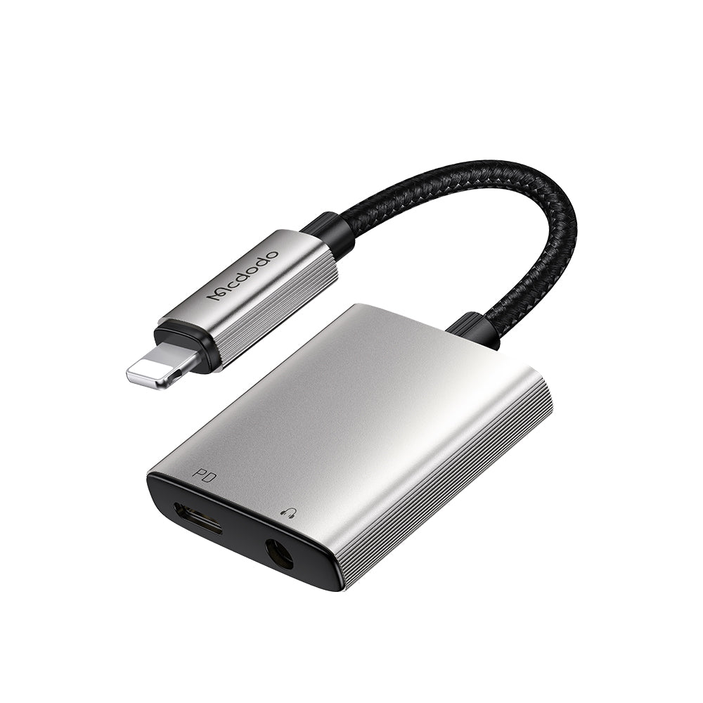 Αντάπτορας Ήχου Lightning - Lightning / 3.5mm McDodo CA-5540 Wales, Γκρι
