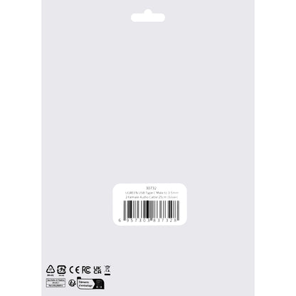 Διαχωριστής Ήχου Αντάπτορας USB-C - 2 x 3.5mm UGREEN AV144 2in1, 0.20m, Γκρι