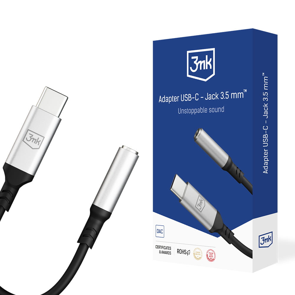 Προσαρμογέας Ήχου USB-C - 3.5mm 3MK, Ασημί