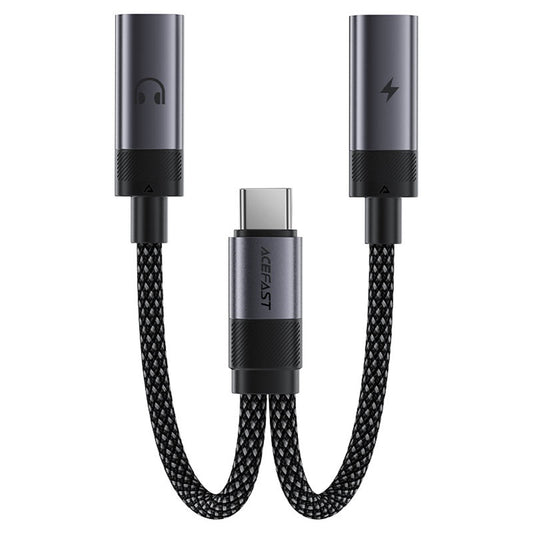 Προσαρμογέας Ήχου USB-C - 2 x USB-C Acefast J14, Μαύρο