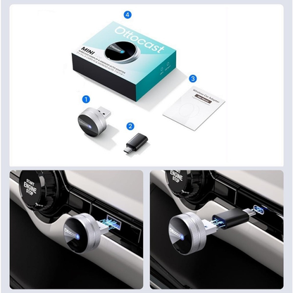 Ασύρματος προσαρμογέας Carplay / Android Auto Ottocast Mini Slim Tube για Apple iPhone / Android Series CP88-T4