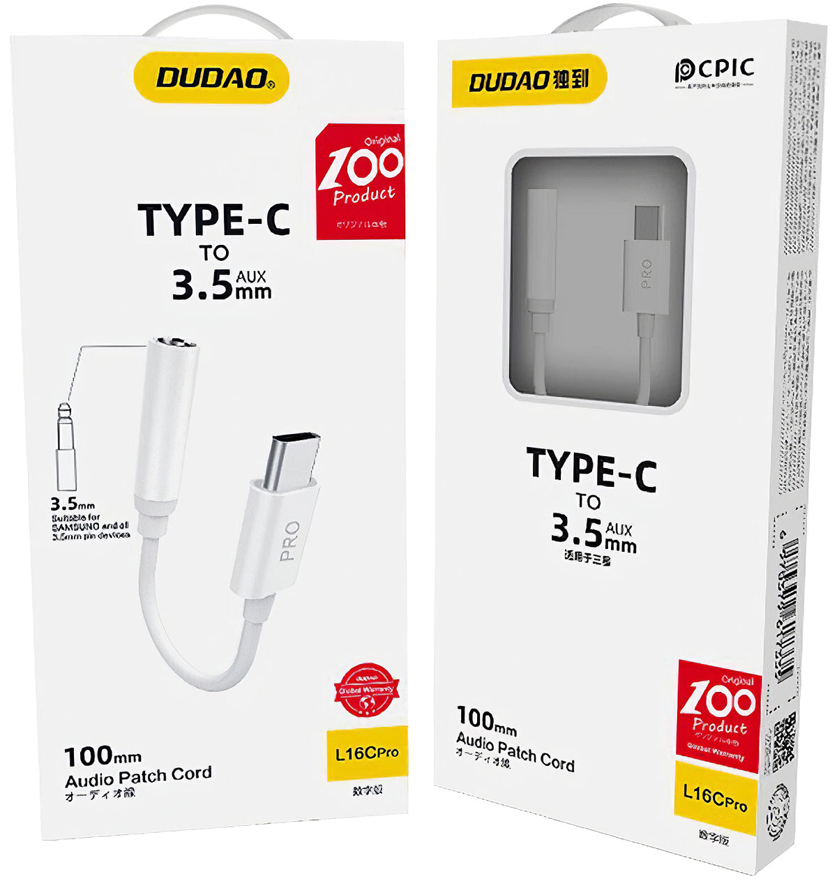 Προσαρμογέας Ήχου USB-C - 3.5mm Dudao L16CPro, Λευκό