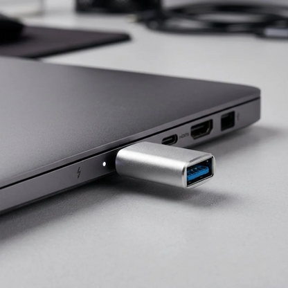 USB-C to USB-A Data and Charging Adapter Blue Star, White