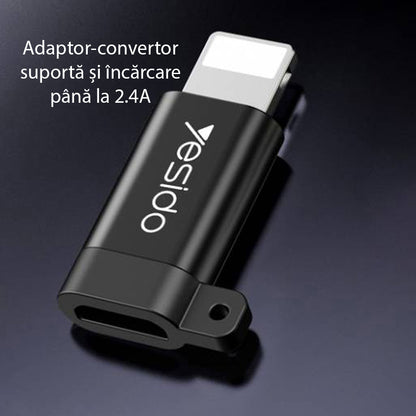 Προσαρμογέας Δεδομένων και Φόρτισης microUSB - Lightning Yesido GS05, Μαύρο