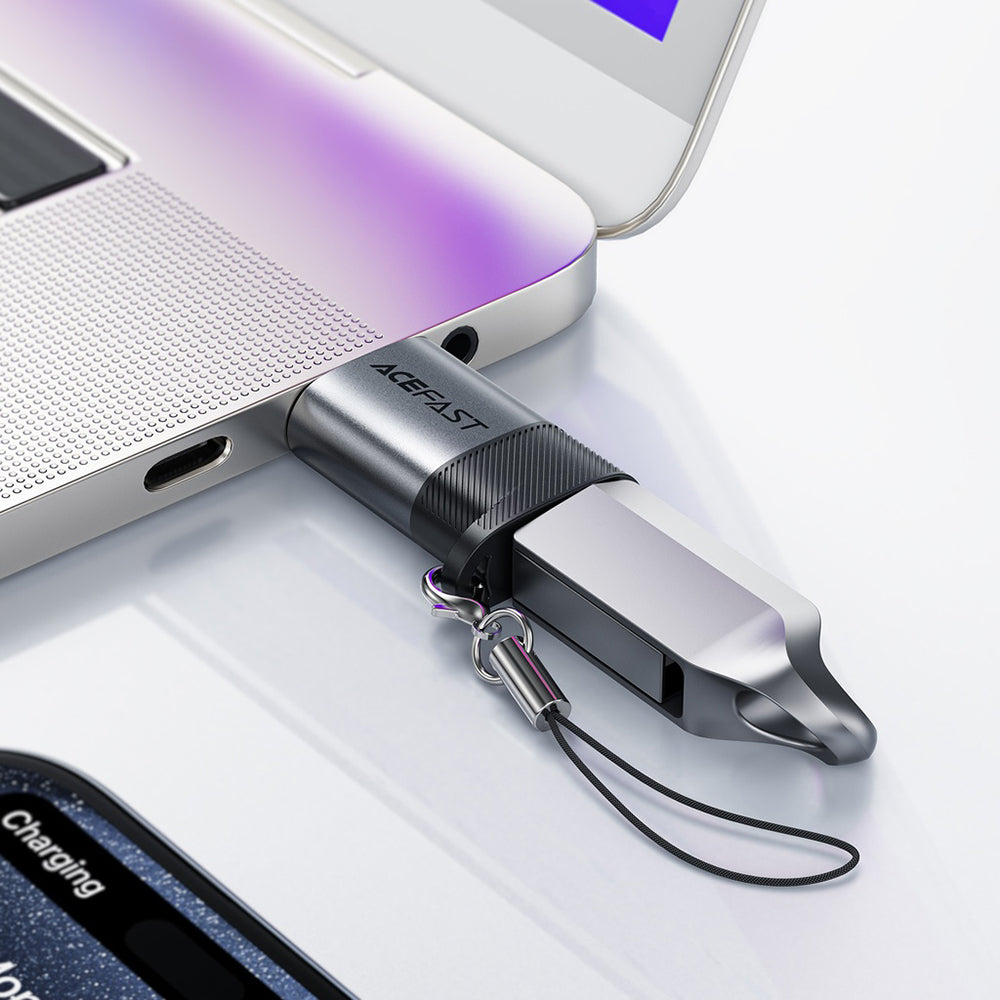 USB-C to USB-A Data and Charging Adapter Acefast J8, Gray