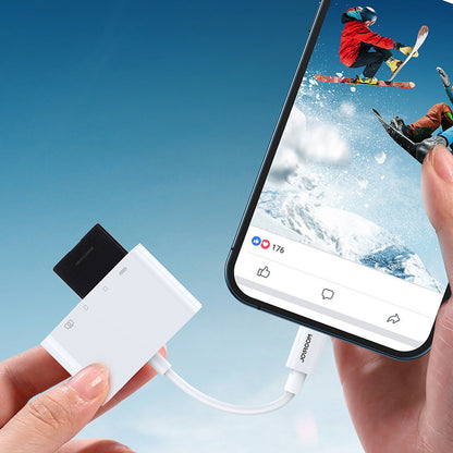 Προσαρμογέας OTG Lightning - USB-A / SD / microSD Joyroom S-H142, Λευκό