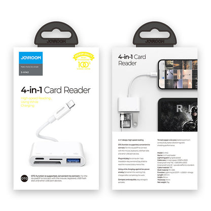 Προσαρμογέας OTG Lightning - USB-A / SD / microSD Joyroom S-H142, Λευκό