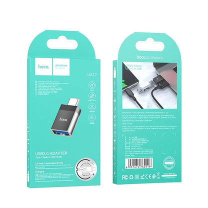 OTG Adapter USB-C to USB-A HOCO UA17, Black