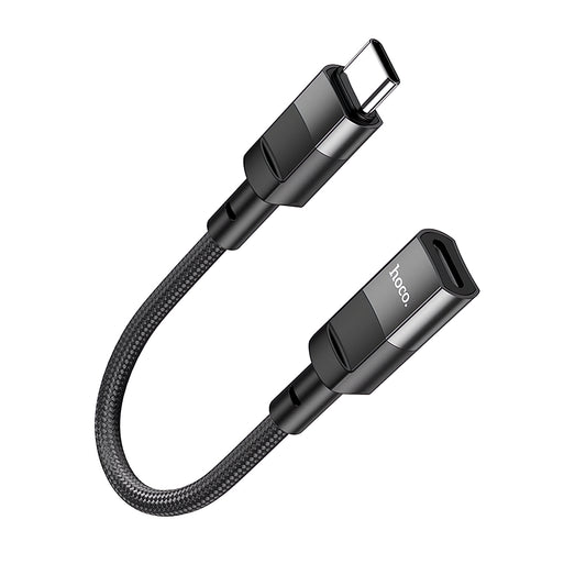 Lightning Data and Charging Adapter - USB-C HOCO U107, 0.1m, Black