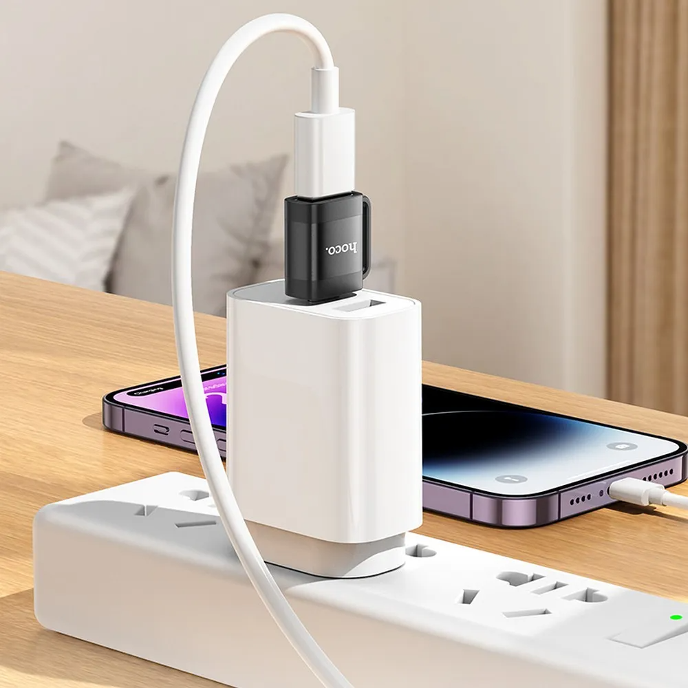 OTG USB-C to USB-A Adapter HOCO UA31C, Black
