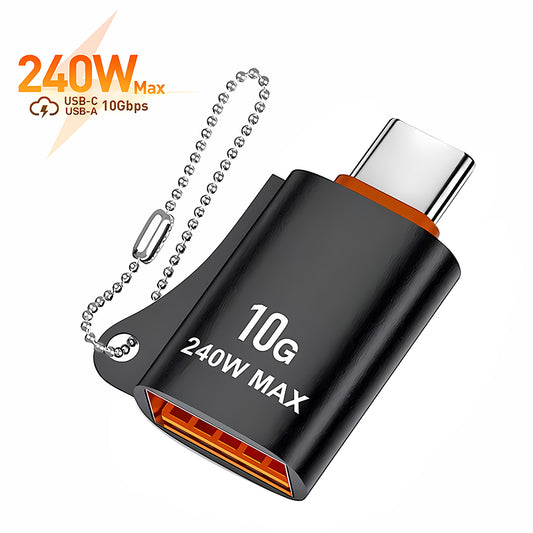 Adaptor OTG USB-C - USB-A Techsuit A1 HyperPort, Μαύρο Πορτοκαλί