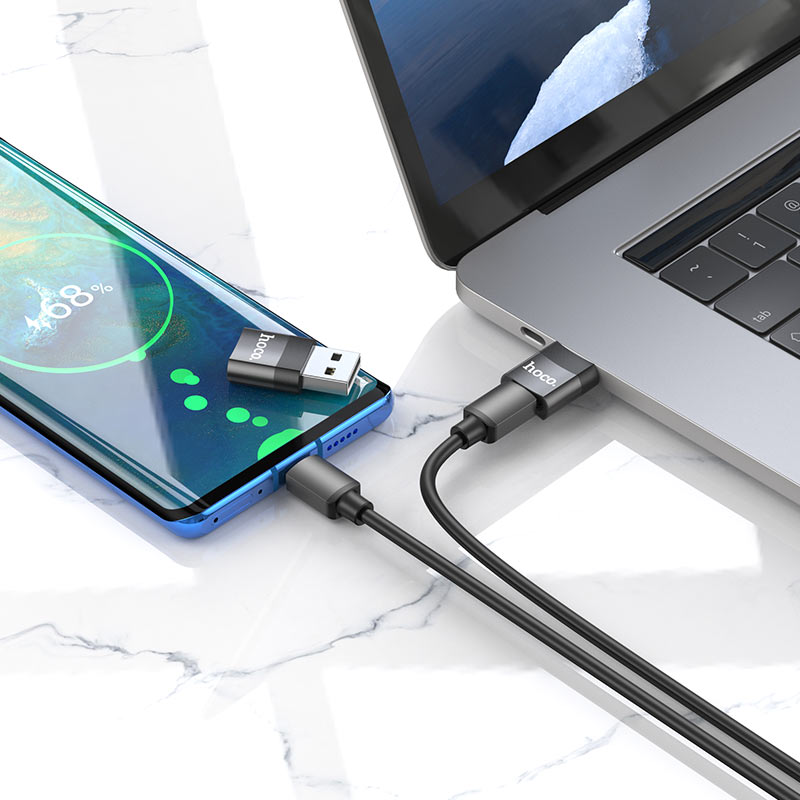 Data and Charging Adapter USB-C - USB-A HOCO UA17, Black