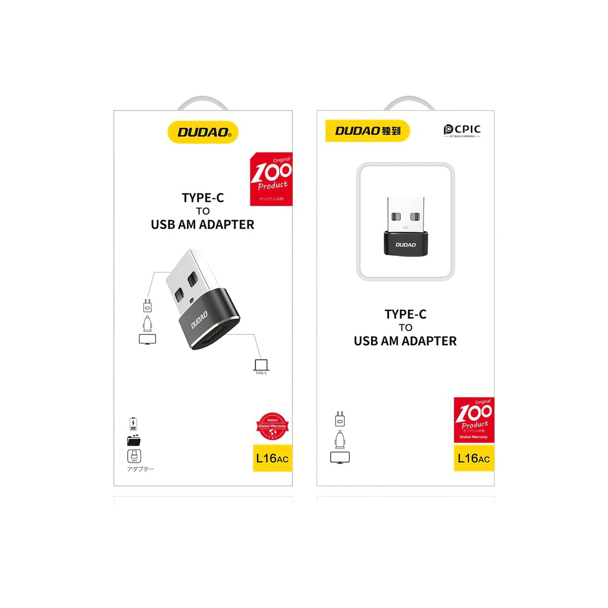 Προσαρμογέας Δεδομένων και Φόρτισης USB-C - USB-A Dudao L16AC, Μαύρο