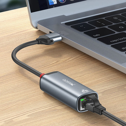Κάρτα Δικτύου Yesido HB26, RJ45, USB / USB-C, Γκρι