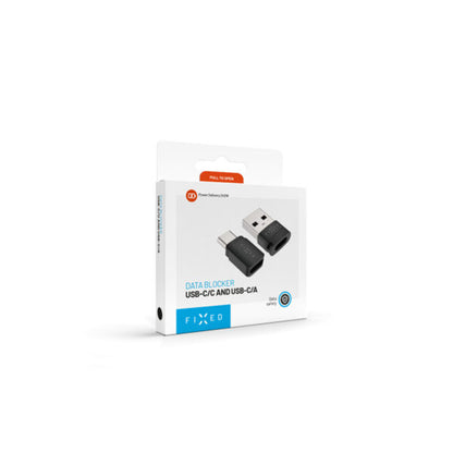 Προσαρμογέας Αποκλεισμού Δεδομένων USB Fixed, USB-A / USB-C, 2σε1, Μαύρο