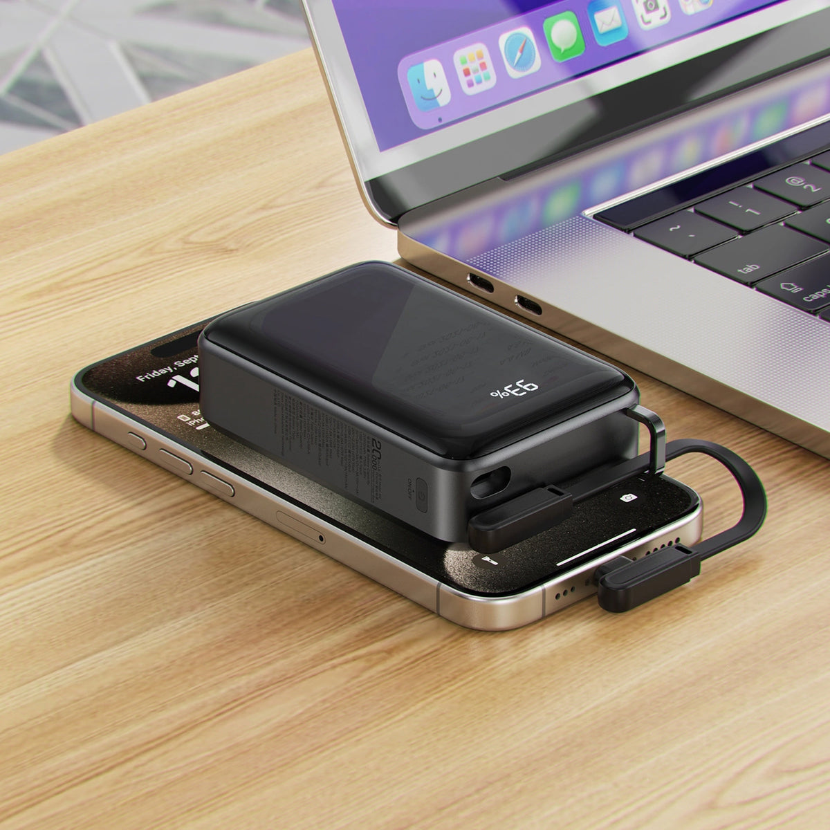 Εξωτερική Μπαταρία Acefast M4, 20000mAh, 67W, PD, 1 x USB-A - 2 x USB-C, Μαύρο