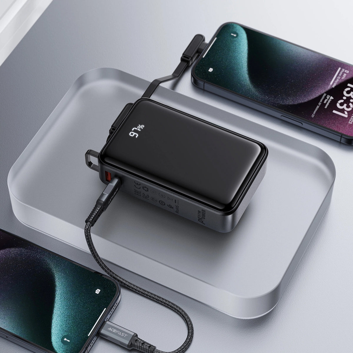Εξωτερική Μπαταρία Acefast M4, 20000mAh, 67W, PD, 1 x USB-A - 2 x USB-C, Μαύρο