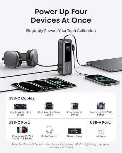 Εξωτερική Μπαταρία Anker, 25000mAh, 165W, QC + PD, 1 x USB-A - 3 x USB-C, Γκρι A1695H11