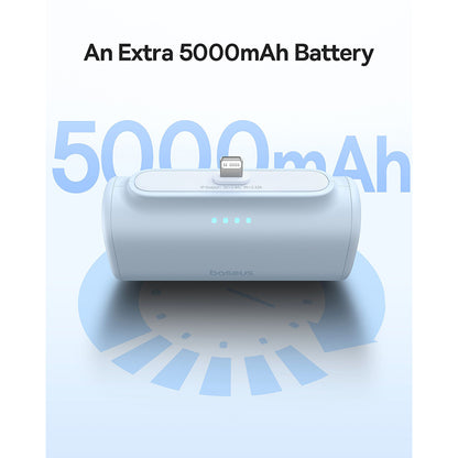 Baseus Compact External Battery, 5000mAh, 20W, PD, 1 x Lightning - 1 x USB-C, Blue P10068307313-00