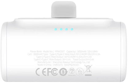 Εξωτερική Μπαταρία Baseus Compact, 5000mAh, 20W, PD, 2 x USB-C, Λευκή P10068306213-00