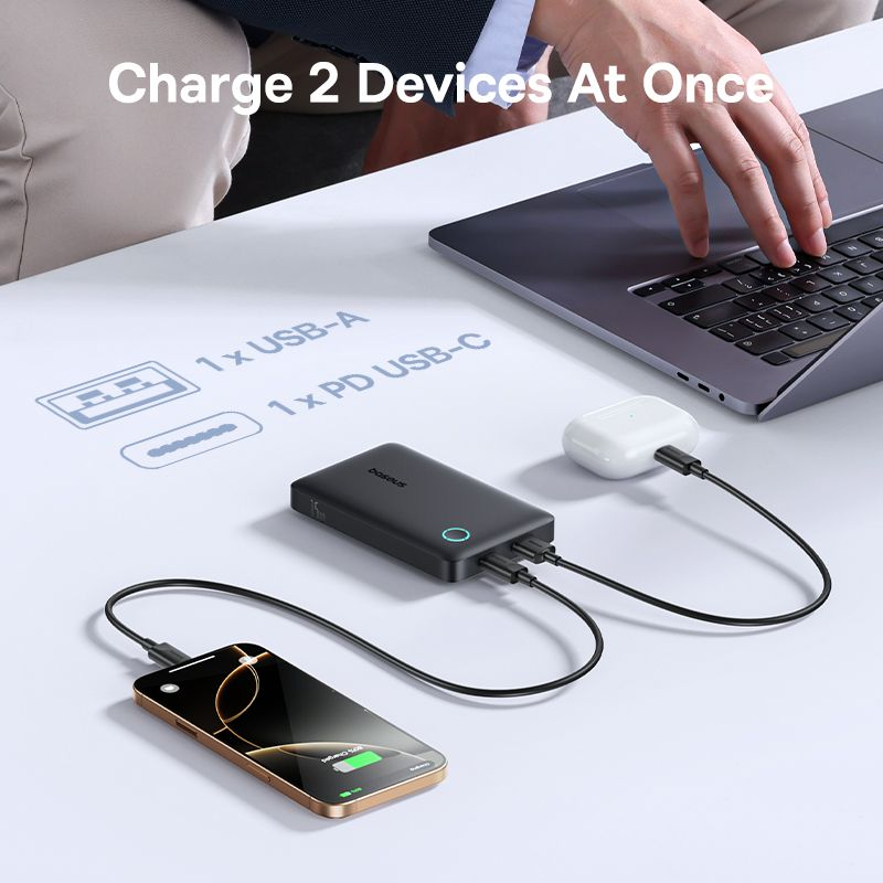 Εξωτερική Μπαταρία Baseus EnerFill FP11, 10000mAh, 15W, 1 x USB-A - 1 x USB-C, Μαύρο P1008210C123