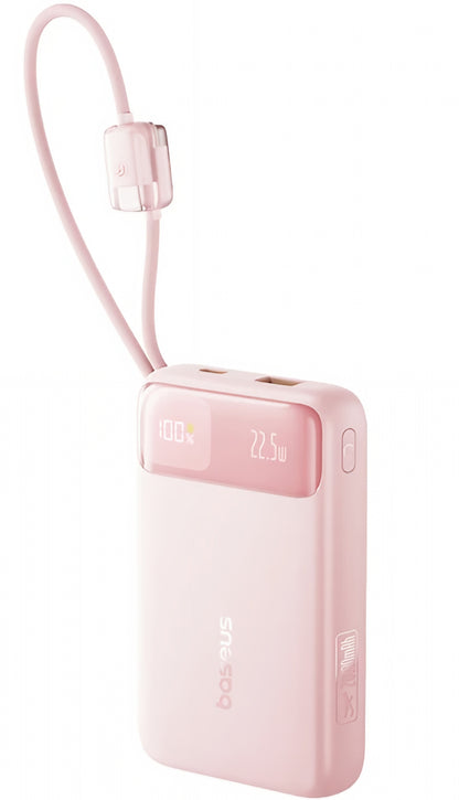 Εξωτερική Μπαταρία Baseus EnerFill FC11, 10000mAh, 22.5W, QC + PD, 1 x Lightning - 1 x USB-A - 2 x USB-C, Ροζ E0027R07