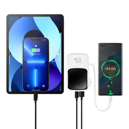 Baseus Qpow Pro External Battery, 10000mAh, 22.5W, QC + PD, 1 x USB-A - 2 x USB-C, White PPQD020102