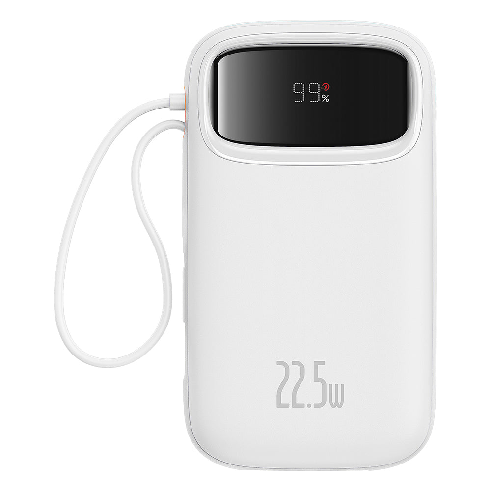 Baseus Qpow2 External Battery, 20000mAh, 22.5W, QC + PD, 1 x Lightning - 1 x USB-A - 2 x USB-C, White P10055002223-00
