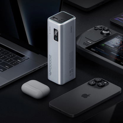 Εξωτερική Μπαταρία Cuktech, 20000mAh, 100W, QC + PD, 1 x USB-A - 2 x USB-C, Γκρι CUKP200XGLGR