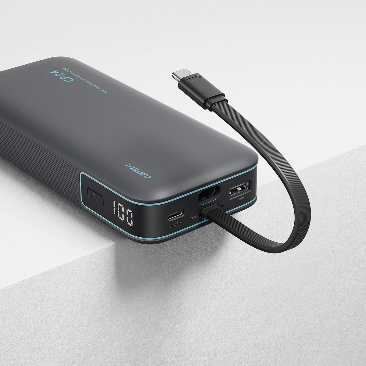 Εξωτερική Μπαταρία Cuktech LPB200N, 20000mAh, 40W, QC + PD, 1 x USB-A - 2 x USB-C, Μαύρη CUKL200NMXGR